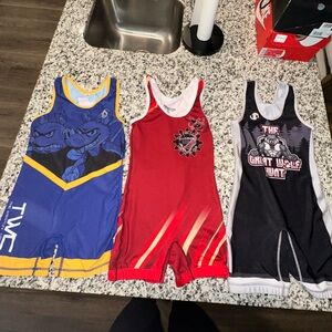 Wrestling Singlets Set - Blue, Red, Black
